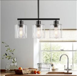 6737: New 3-Light Kitchen Island Lighting, Black Pendant Light Fixture, Farmhouse Dining Room Light Fixtures Over Table, Modern Hanging Light Fixtures