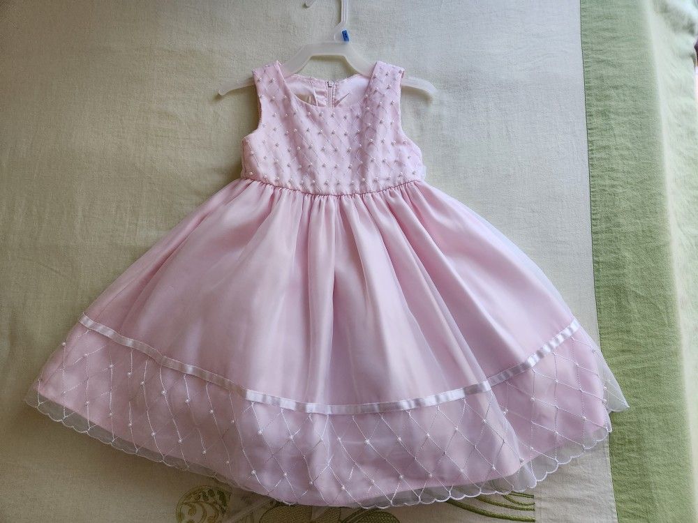 Girls Light Pink Dress- Size 2T