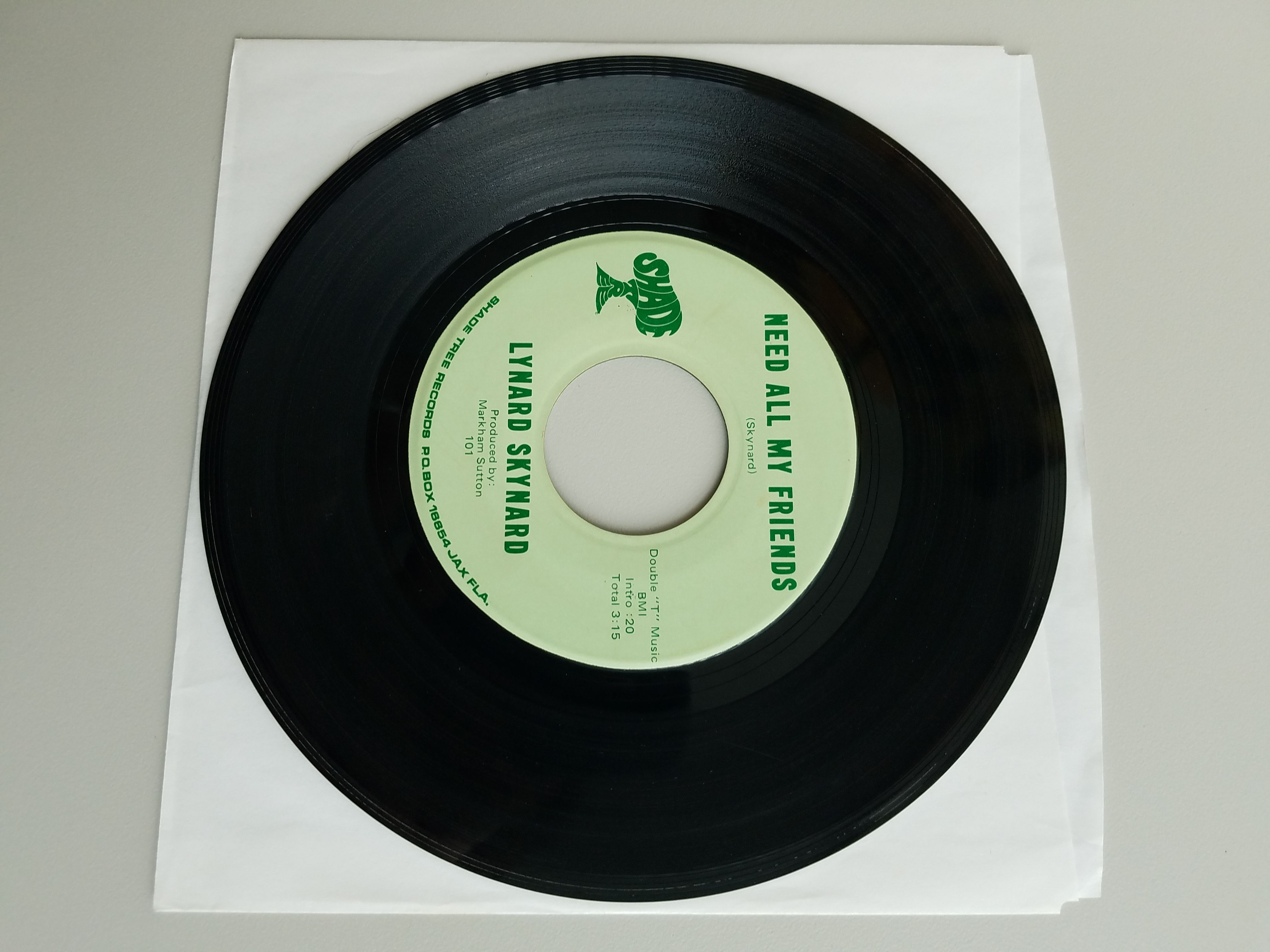 Very Rare! Lynyrd Skynyrd 1st album Shade Tree 45 Record Need All My Friends