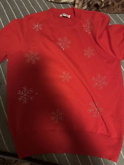 Red snowflake sweater ( L)
