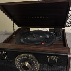 Victrola Bluetooth + Record Player, AM/FM Radio, Espresso.
