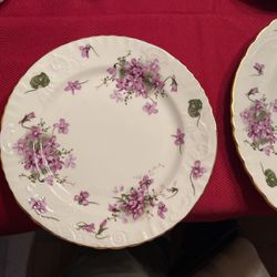 Victorian Violets luncheon plates Set of four