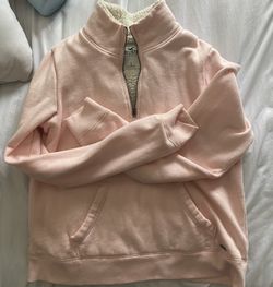 Hollister pink Sherpa Quarter Zip