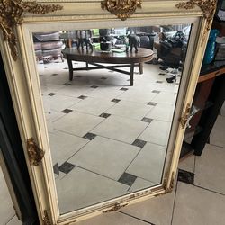 Vintage antique mirror gold leaf 44x31