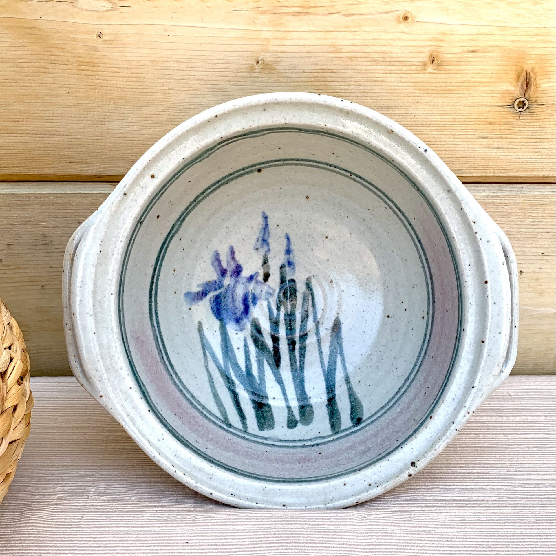 Boho Stoneware Small Iris Detail Mixing Bowl