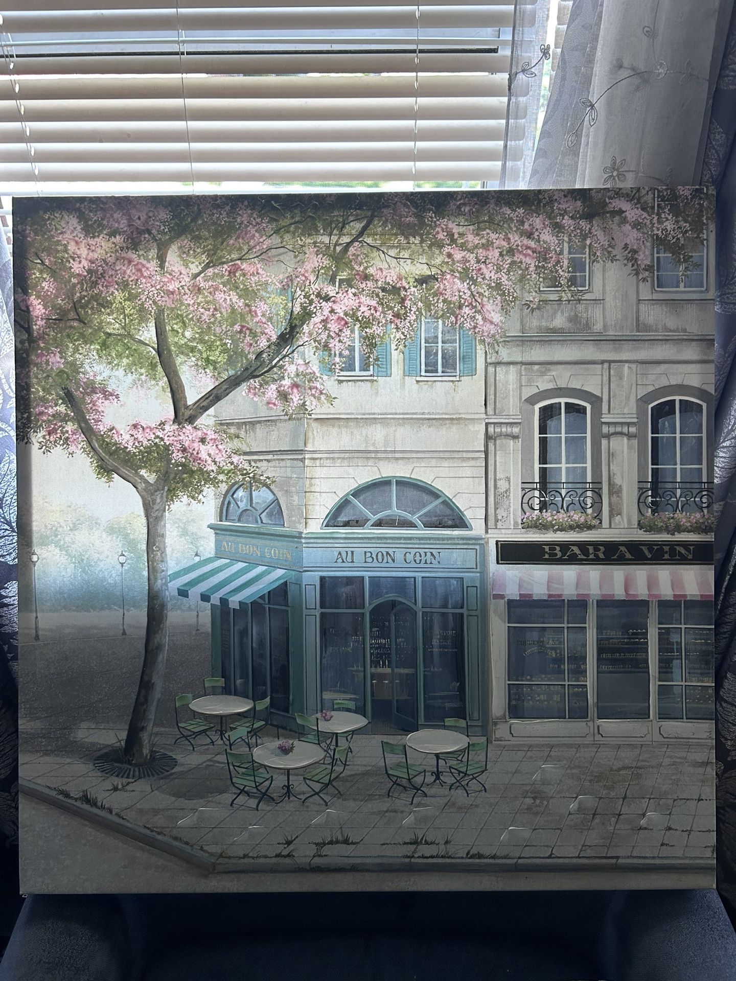 Parisian Café Canvas Wall Art – “Au Bon Coin