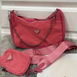 Pink cross body purse