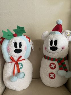 Mickey And Minnie Snowman Holiday Greeter