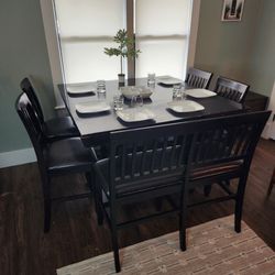 Counter Height Dining Set w/ Bench, Leaf & Storage - Seats 6