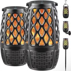 2-Pack Bluetooth Speakers with Flame Light