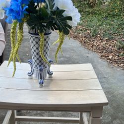 Blue And White Porcelain Vase With Flowers