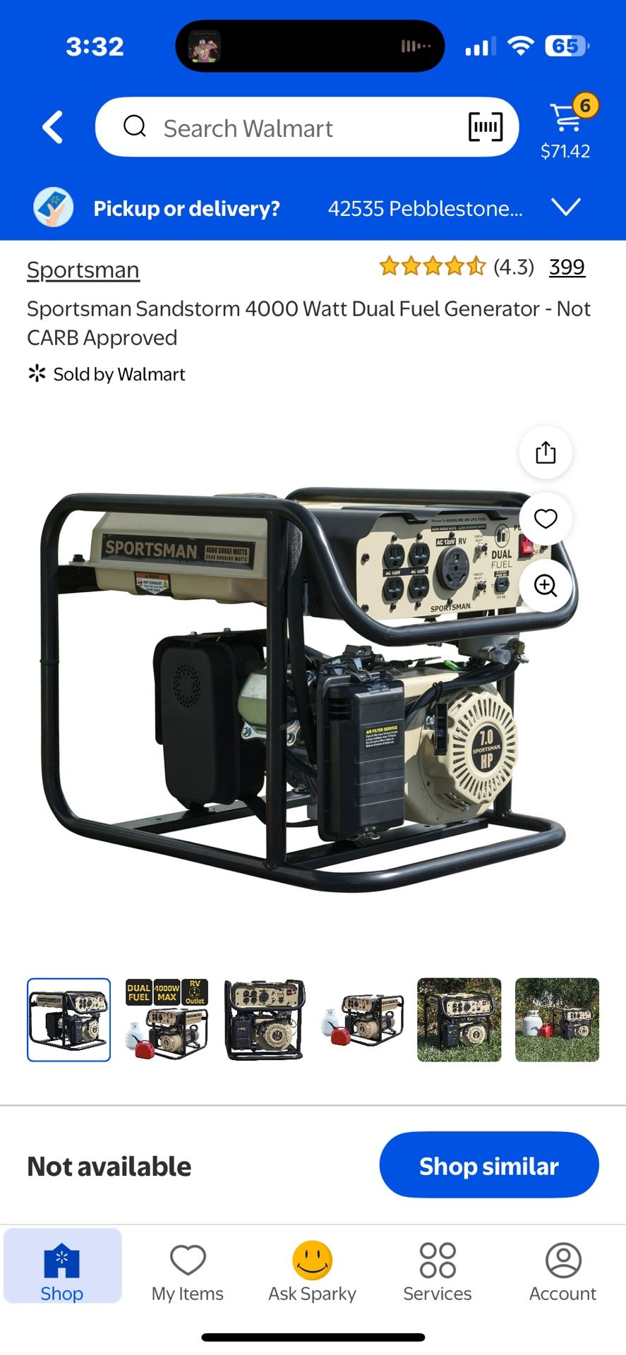 Sportsman Sandstorm 4000 Watt Dual Fuel Generator 