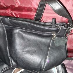 Black Leather Crossbody Bag 