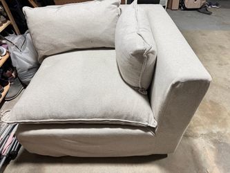 Corner Part of a Crate and Barrel Lotus Couch with Beige Cover