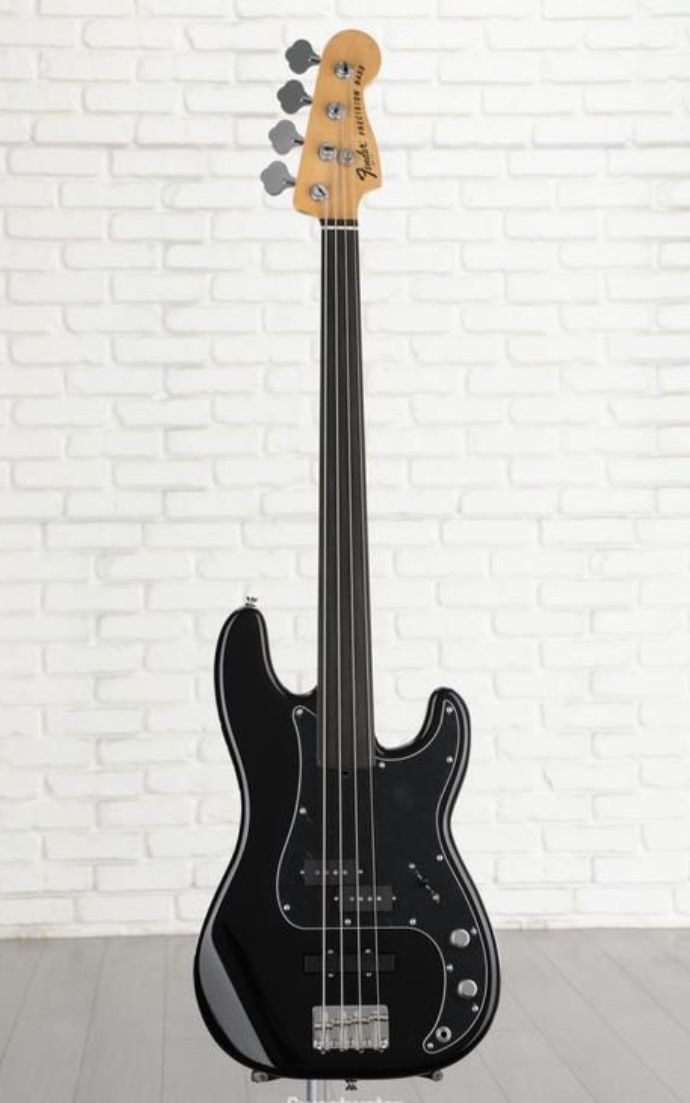 Fender Tony Franklin Fretless Precision Bass Guitar Black