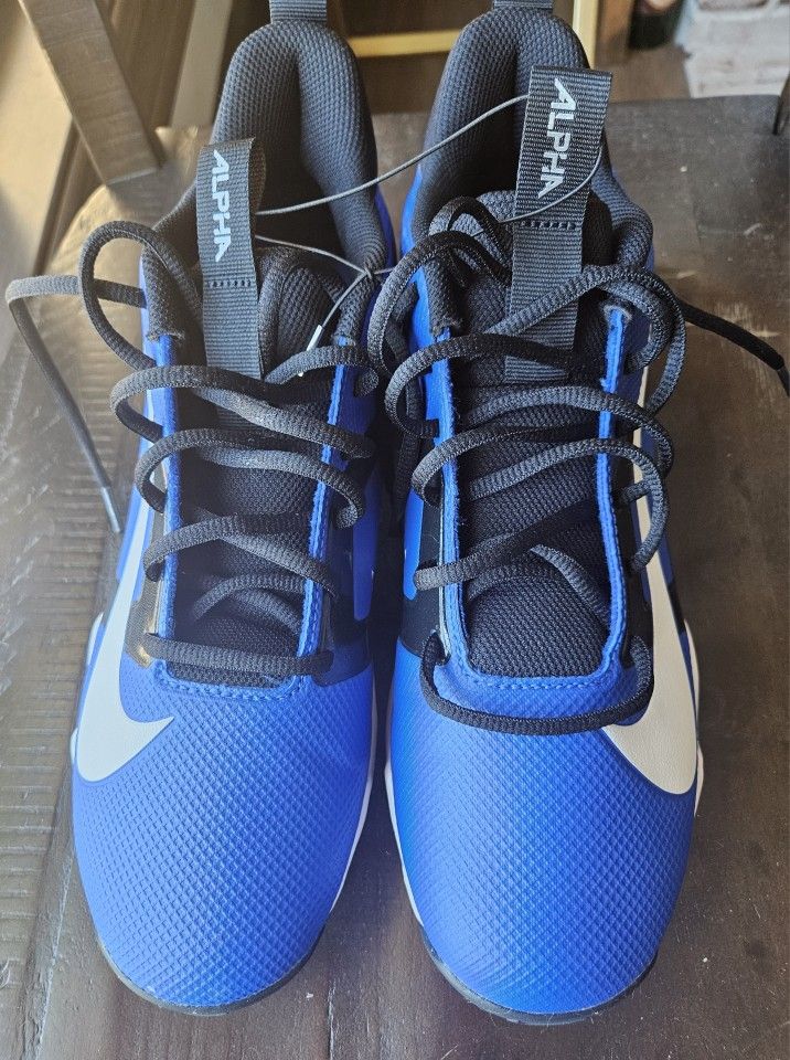 New Nike Alpha Menace 4 Shark Football Cleats Mens Hyper Royal Blue FN0028 Sz 10