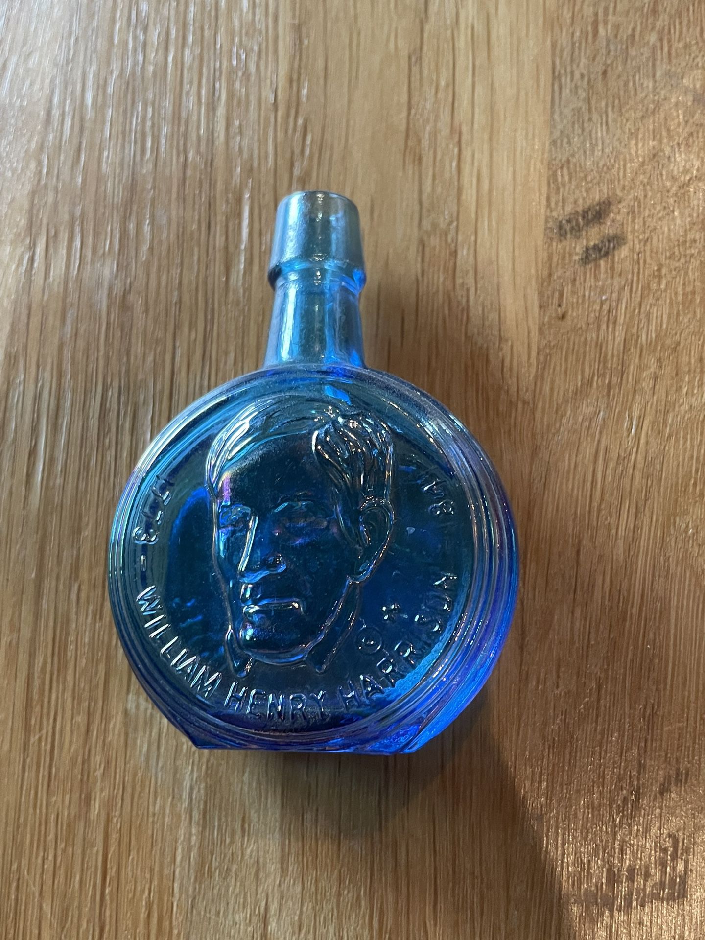 Vintage Carnival Glass US President Flask - Blue 