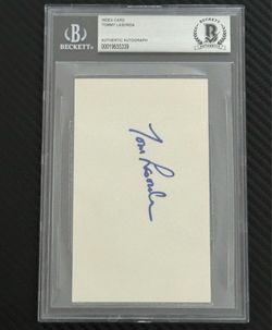 Tommy Lasorda Beckett BAS Slabbed 3x5 Autograph LA Dodgers Hall of Fame Auto