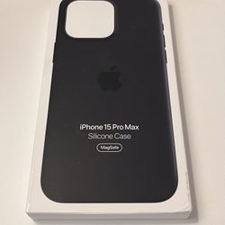 New iPhone 15 Pro Max Apple Silicone MagSafe Case Black Color