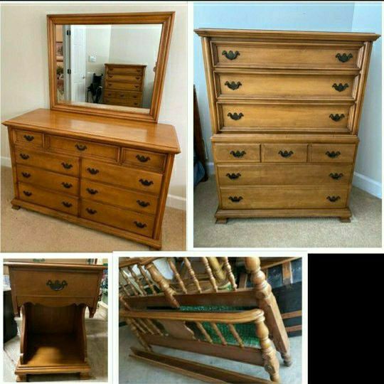 5 Piece Solid Maple Bedroom Set By Cherokee Furniture Co.