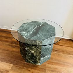 Vintage Table Glass Marble Green