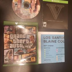 Grand Theft Auto V Microsoft Xbox One 2014 With Manual & Map Complete In Box video game GtA
