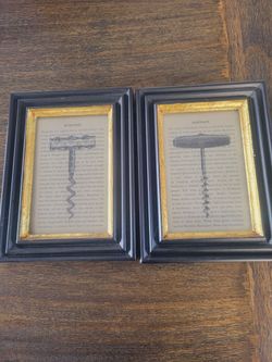 Framed Corkscrew Art- Set Of 2