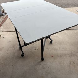 Table 36” X 60 “ On Wheels Folds Down To Store