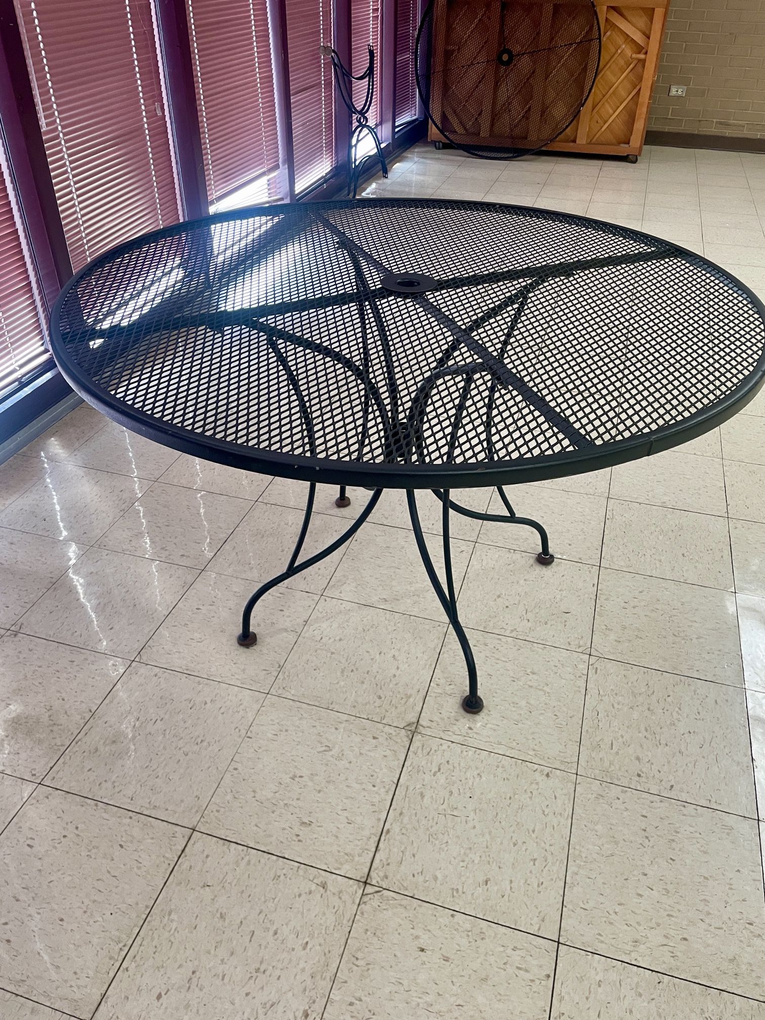 (2) Black Wrought Iron Patio Tables ...no Chairs