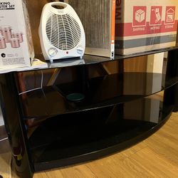 Black Glass Entertainment Center With Tv Mount 