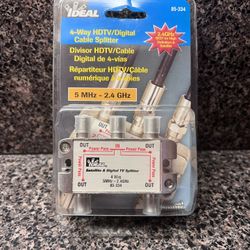 4 Way Coaxial Cable Splitter