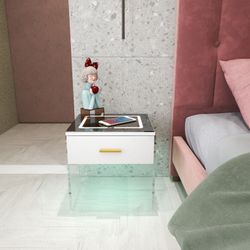 LED Charging Station Night Stands Set Of 2