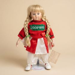 Vintage Applause Porcelain Doll with Braids