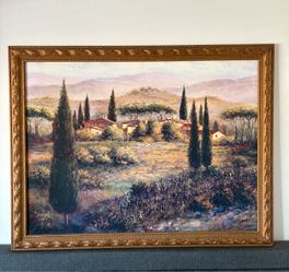 Framed Painting Tuscan Countryside