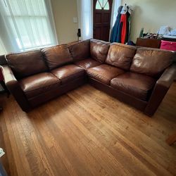Leather sectional