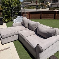 Living Spaces Couch - light grey/blue