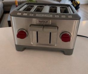 Wolf Gourmet Stainless Steel 4-Slice Toaster 1800W Bagel Defrost 7-Settings