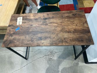 Industrial Rustic Wood & Metal Writing Desk - High Point Market Sample