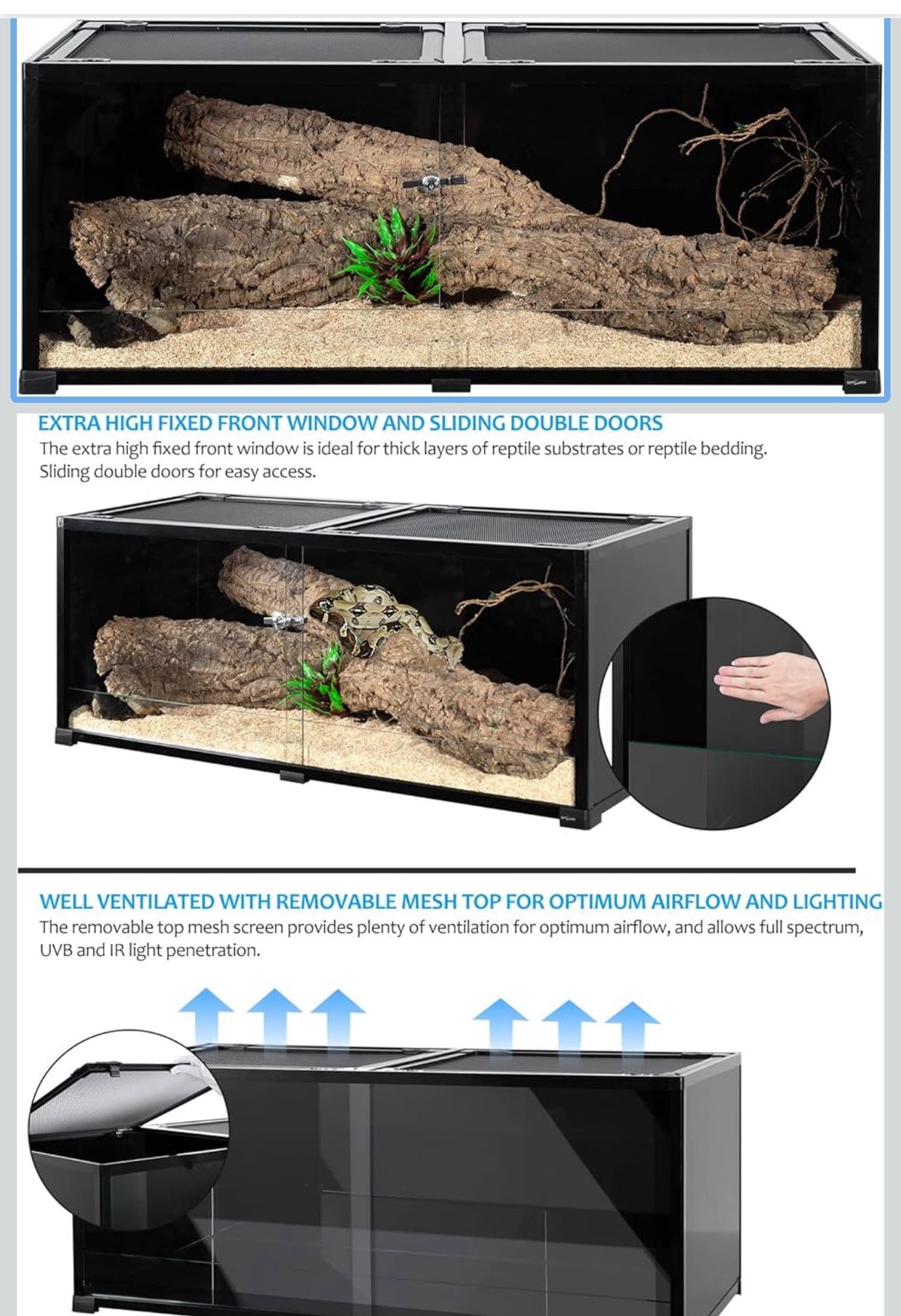 Critter reptile, snake tank