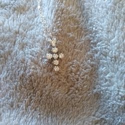 Tiny Sterling Silver Cross Necklace