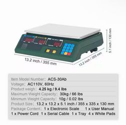 66lb. Electronic Price Computing Scale, High-Precision Digital Deli Weight Scales $70