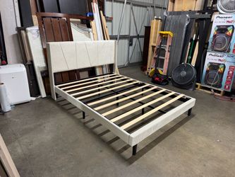 Upholstered Platform Bed Frame with Headboard