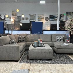 SECTIONAL 3 PCS, PLATINUM, MEMORY FOAM [EASY CARE FABRIC] [NEW]