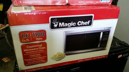 New magic chef 1.6 cu ft 1100 watts stainless steel microwave
