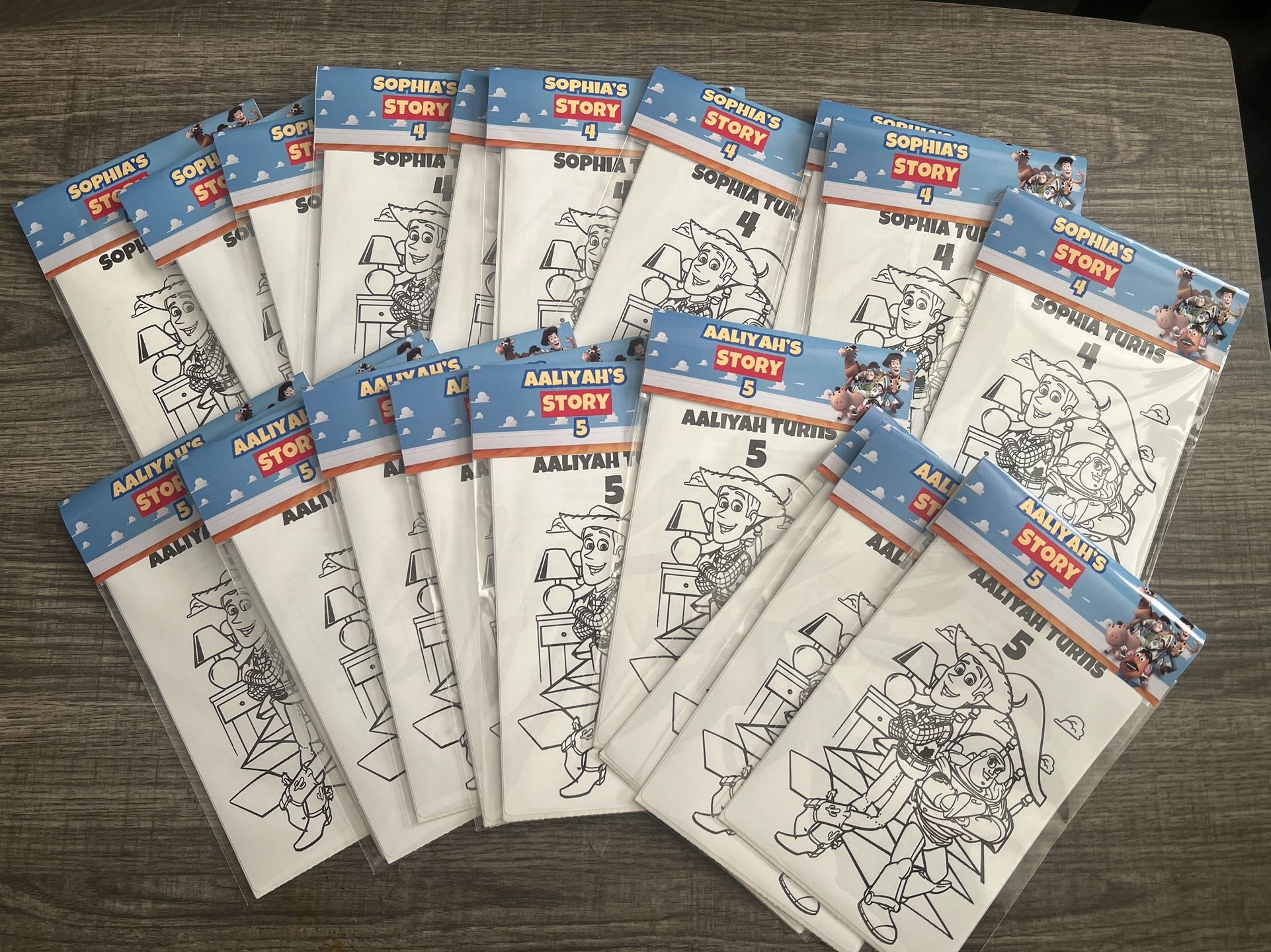 Toy Story Custom Birthday Coloring Packs