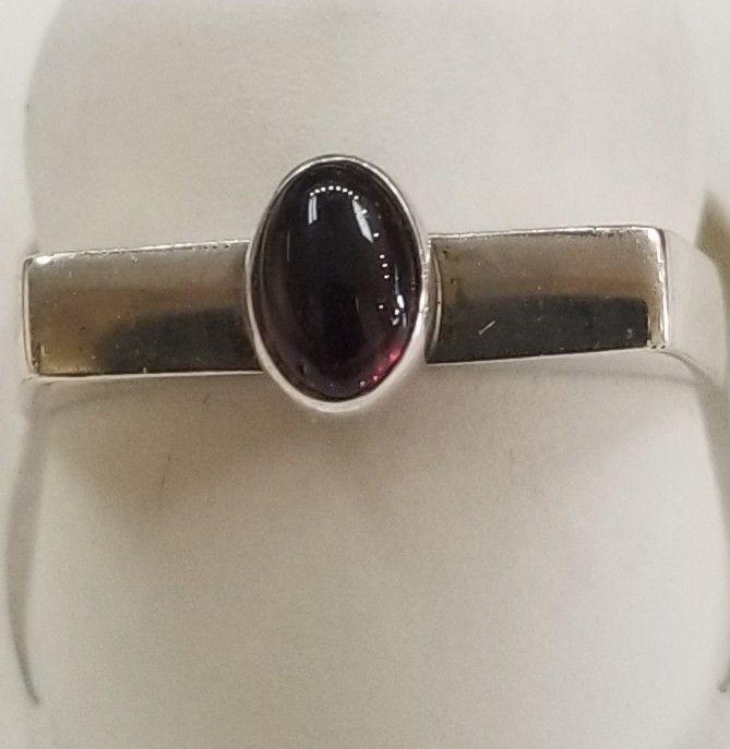 Sterling Silver and Garnet Ring