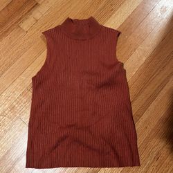 $6 Orange Sleeveless Turtle Neck Size Medium Top
