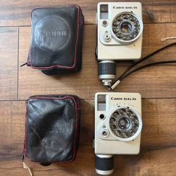 CANON DIAL 35 Camera With Cases Lot Of 2 UNTESTED 