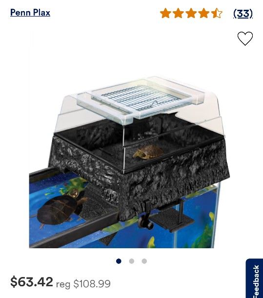 Penn Plax Reptology Life Science Turtle-Topper Above-Tank Basking Platform, 17 L X 14 W X 10 H $45

