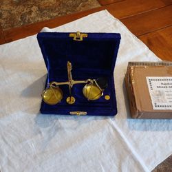 Small Portable BRASS Scale,  Weights